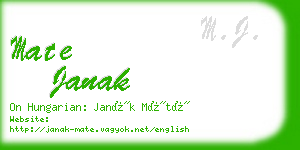 mate janak business card